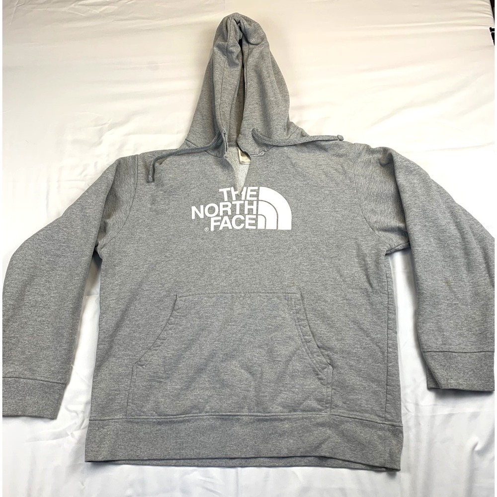 The North Face Gray Logo Hoodie Sweatshirt Men’s L